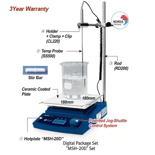 Máy khuấy từ gia nhiệt kỹ thuật số MSH-30D-Set DH.WMH03023 2